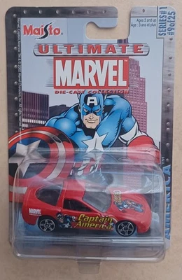 2003 Maisto Ultimate Marvel Series 1 #9/25 Captain America Chevrolet Corvette C3 - Image 1 of 2