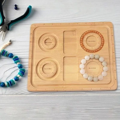 Wooden Beading Board Practical Holder Jewelry Design Mat for Necklaces Making - Image 1 of 4