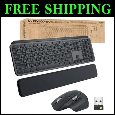 Logitech MX Keys & Mouse Set | Gen 2, Quiet Clicks, Graphite - Image 1 of 4