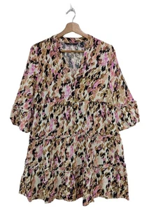 VERO MODA Vestido babydoll Mujeres Vestido Talla EU 36 blanco puro-rosa-negro - Imagen 1 de 5