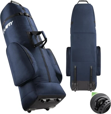 Padded Golf Club Travel Bag with Wheels, Golf Luggage Case Cover for Airlines - Image 1 of 4