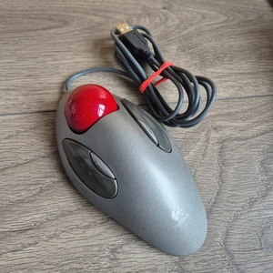 Logitech T-BC21 Trackball Mouse Trackman Marble USB Wired TESTED WORKING - Afbeelding 1 van 4