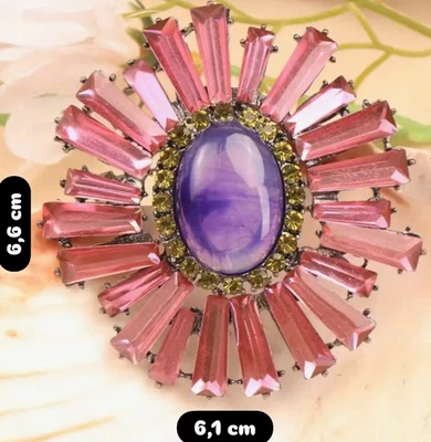 Vintage Style XXL Fashion Blogger Pendant Brooch Pin Crystal Rhinestone Steine - Bild 1 von 3