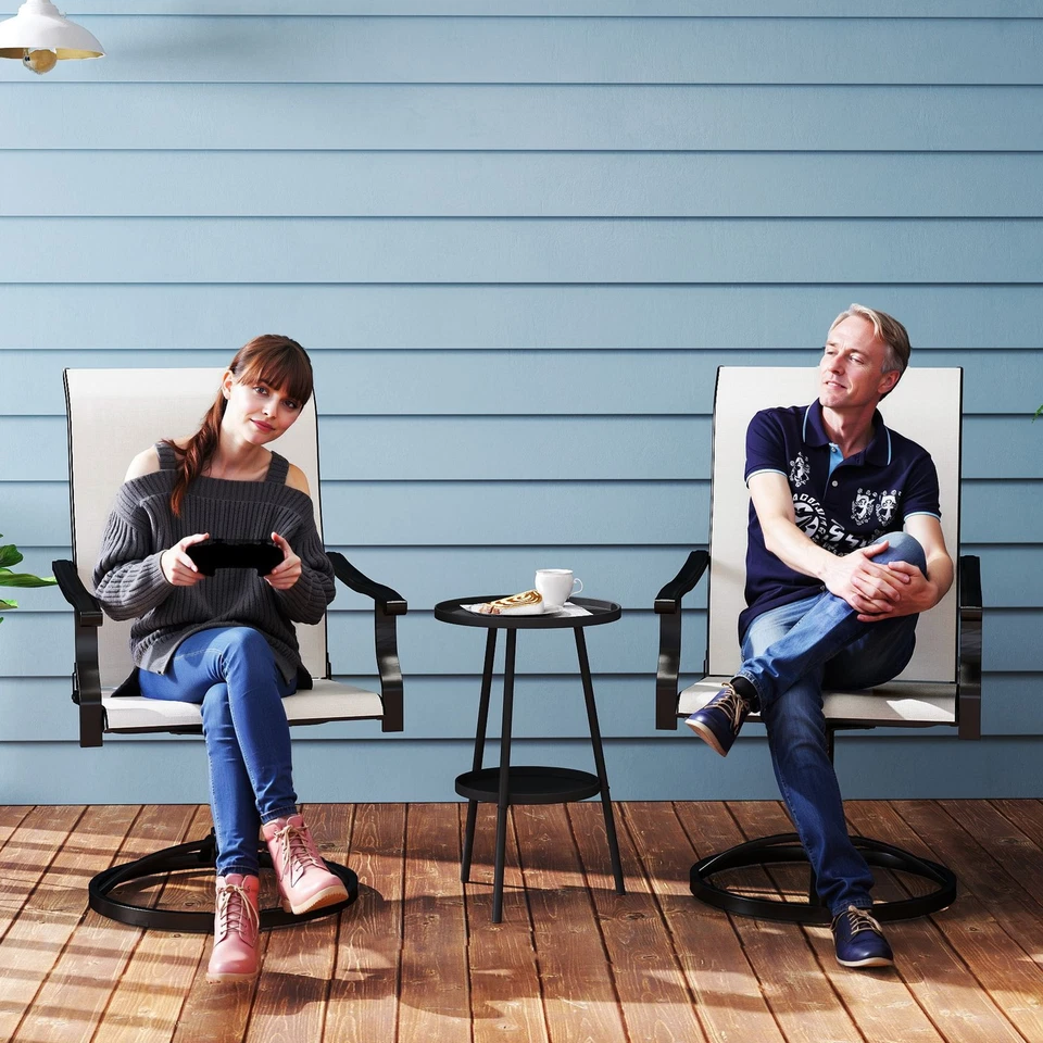 Outsunny 露台旋转椅 2 件套,高靠背露台餐椅 — 第 1/1 张图片