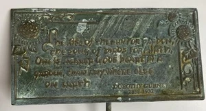 Vintage Bronze Garden Plaque Dorthy Gurney “God’s Garden” Sunflowers - Picture 1 of 20