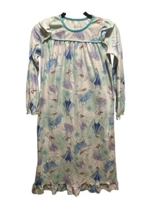 DISNEY FROZEN NIGHTGOWN SIZE L 10 12 BLUE LONG SLEEVE ELSA - Picture 1 of 3