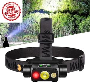 HD50 LED Headlamp 4000 Lumens Red Light 6 Modes Magnetic IP67 Waterproof Camping - Picture 1 of 12