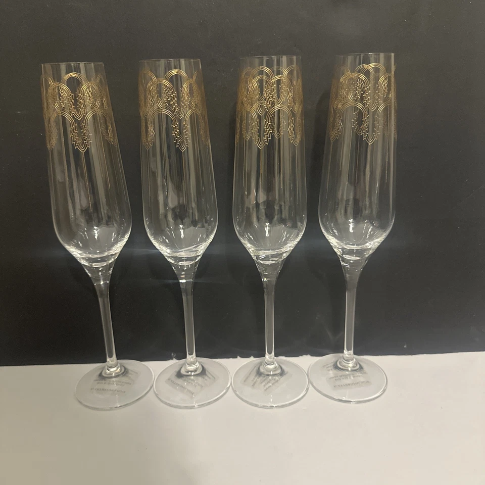 4 - 全新带盒 Anthropologie 停产 Gavina 香槟长笛。 捷克共和国罕见 — 第 1/4 张图片