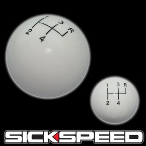 UNIVERSAL OL'SKOOL 4 SPEED GEAR SHIFT KNOB FOR SHORT THROW SHIFTER UN2 KIT WHITE - Picture 1 of 1