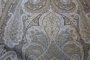 51"W x 23"L Paisley Brown White Bluish Grey Triangle Shape Valence w/ Tassle - Picture 1 of 7