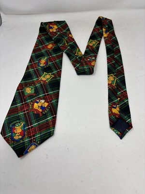 Garfield Paws Addiction Neck Tie 55" x 4"  Novelty Plaid Red Green - Image 1 of 4
