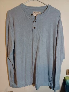 Wrangler Herren Größe Large Henley hellblau Langarm 1/4 Knopf Hemd - Bild 1 von 8