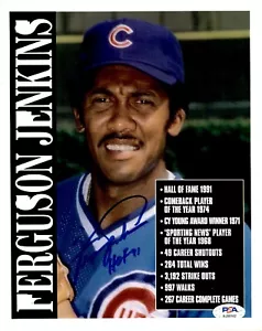 Fergie Jenkins Signed Photo 8x10 Autographed w/HOF Cubs PSA/DNA AJ99162 - Picture 1 of 1