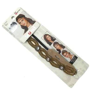 Scunci Stirnbänder Gold Grau Schwarz Perlen Glitzer Edelsteine Stretch Elegant Elastisch - Bild 1 von 1