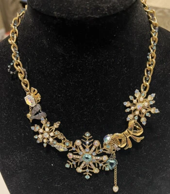 Betsey Johnson Snow Angel Winter Snowflake Crystal Pearl Wing Bow Heart Lot - Image 1 of 4