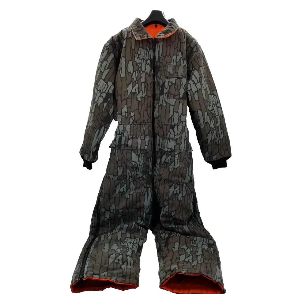 Vintage Winchester Reversible Coveralls Jumpsuit Mens Large Trebark Camo/Safety - Image 1 of 4