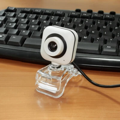 Webcam mit Clip USB Web Cam Kamera 480p Windows PC 640x480 Weiß Clip Mikrofon - Bild 1 von 4