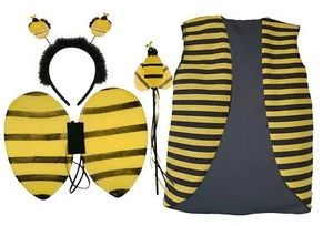 Adults Bumblebee Waistcoat & Wing Set World Book Day Insect Nature Fancy Dress - Picture 1 of 8