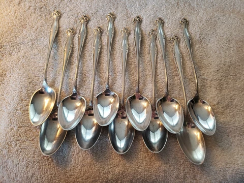 11 CANTERBURY by TOWLE Sterling Silver PARFAIT ICE TEA SPOONS 6 3/8" No Monogram Cover