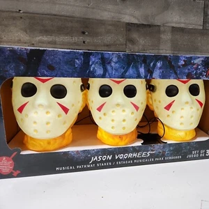 Friday The 13th Jason Voorhees Musical Pathway Marker Lights Halloween Decor - Picture 1 of 12