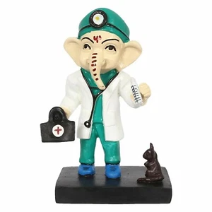 Lord Ganesha in Doctor Statue Sculpture Decorative Showpiece Idol 18 cm - Picture 1 of 5