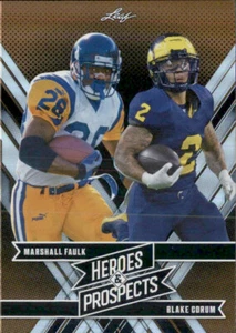 2024 Leaf Heroes & Prospects Fútbol Marshall Faulk / Blake Corum #259 - Imagen 1 de 2