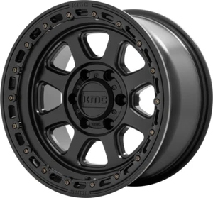 KMC KM548 Chase 18x9 8x180 Satin Black With Gloss Black Lip Wheel 18" 0mm Rim - Picture 1 of 7