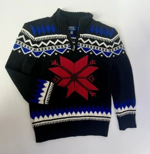 Ralph Lauren Fair Isle Cotton/wool Blend sweater Boys 7 - Picture 1 of 4