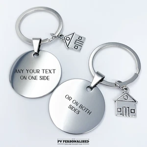 Home Personalised Keyring Engraved New First Our House Gift Couples Housewarming - Picture 1 of 6