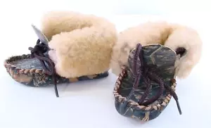 WEBERS BABY CAMUFLAJE CON MOCASINES DE LANA ZAPATILLAS CUERO ROBLE MUSGO RUPTURA - Imagen 1 de 1