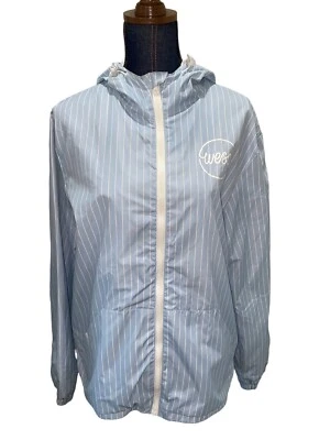 Cortavientos WESC Chambray Azul Rayas Unisex Para Hombre M Para Mujer L. Usado en Excelente Condición Foto 1 de 4