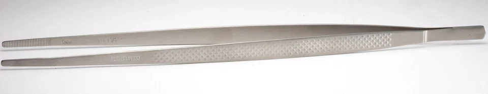 Mercer Culinary Straight Precision Plus Stainless Steel Plating Tongs | 11-3/4" - Image 1 of 1