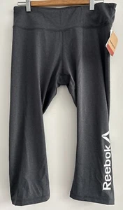 Reebok Women's Quick Skinny Capri Branded Leggings Charcoal Heather Size XL New - Bild 1 von 10