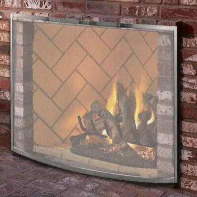 Pantalla de chimenea de peltre curvada de un solo panel Foto 1 de 3
