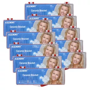 Dental Orthodontic Ceramic Brackets Braces 5*5 MBT .022 Slot 345 Hooks Mesh Base - Picture 1 of 10
