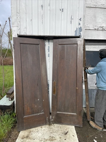 pair PTCR3 antique oak double door with frame 62 x 86.5 x 7.25 Cover
