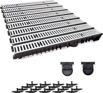 ZMMMAXPOL 9m Entwässerungsrinne mit Dichtung Tiefe: 100 mm. Belastungsklasse A15 - Bild 1 von 4