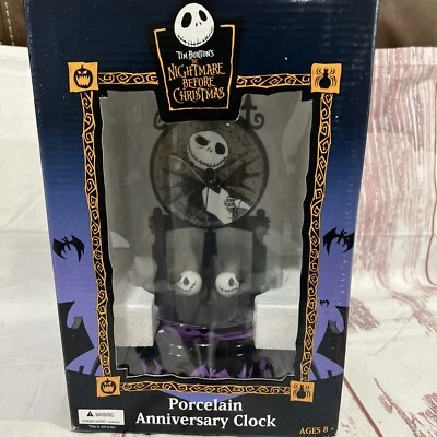 Disney Pesadilla Antes de Navidad Porcelana Aniversario Reloj Jack & Sally NUEVO Foto 1 de 4