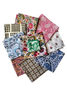 10 Pc Cotton Hand Block Print Napkin Size 16x16 Inch Multicolor SH-nap-p10 - Picture 1 of 7