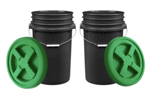 7 Gallon bucket pail with Screw On AirTight lid Food Grade BPA free ( 2 Pack) - Picture 1 of 5