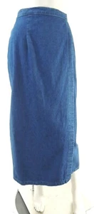 Falda Midi Vaquera Comercial River Ridge Talla 12P Pequeña Azul Oscuro Envoltura Sintética - Imagen 1 de 9