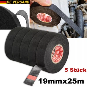 5x Kabelbaum Klebeband Gewebeband Isolierband KFZ PKW Isoband schwarz Textilband - Bild 1 von 11