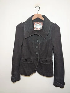 Chaqueta para mujer FREE PEOPLE de algodón negro con 2 bolsillos manga con cinturón talla 2 - Imagen 1 de 8