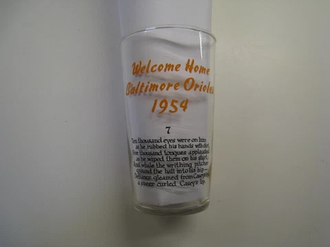 Baltimore Orioles 1954 Opening Day Memorial Stadium Glass Cover