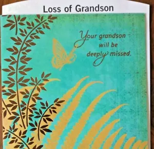 SYMPATHY Card for "LOSS OF GRANDSON" SYMPATHY Hallmark 2 Choices 100E - Picture 1 of 7