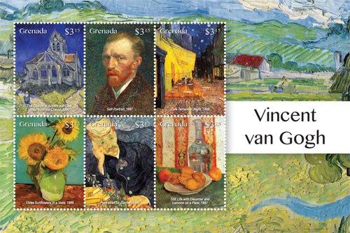 Grenada 2015 - Vincent Van Gogh Art - Sheet of 6 Stamps - Scott #4042 - MNH - Image 1 of 1