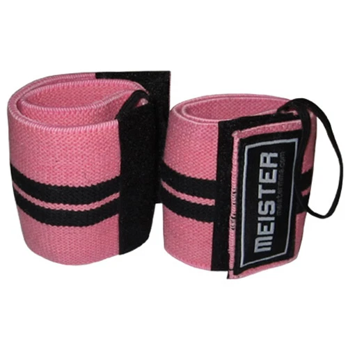 MEISTER PINK WRIST WRAPS W/ THUMB LOOPS - Elastic Support Weight Lifting Straps - Image 1 of 1