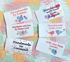 Personalised craft labels. Handmade Labels. Sew in fabric clothing labels tags.
