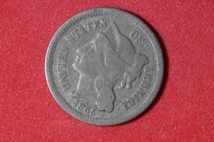 1865- III Three cent nickel -#P28098 - Picture 1 of 2