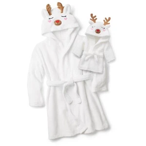 American Girl Reindeer Robe for Girls Size 5-6 and Matching 18" Doll Robe Set  - Picture 1 of 4